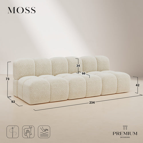 Premium Interiors - Modulaire bank MOSS - fluweel met structuur  234cm