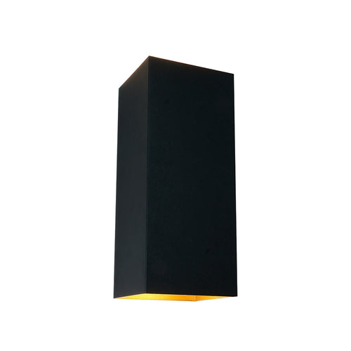 Artdelight wandlamp Dante - 2 lichts - 9  x 24   cm - zwart goud