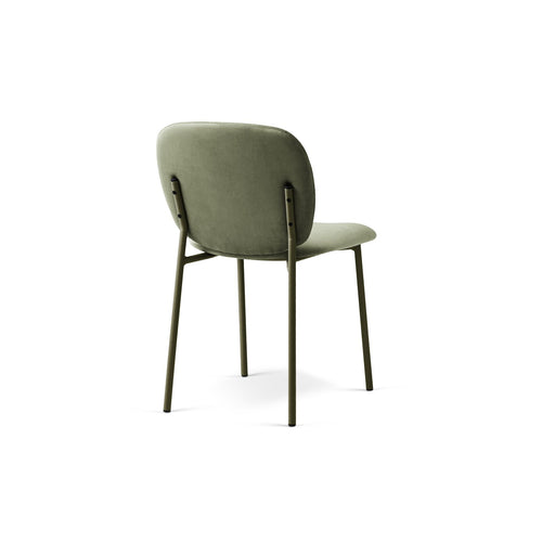 Set van 2 fluwelen stoelen Caroline flueel groente - 61x49x79cm