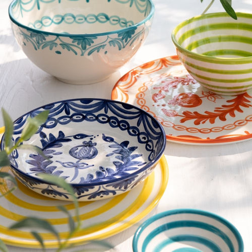 J-Line bord Granada Stripes - keramiek - wit/blauw - vtwonen shop