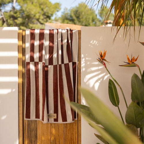 Walra - Strandlaken Salty Square - 100x180 cm - Bruin