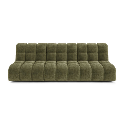 Premium Interiors - Bank SEVEN - gewaafd fluweel vintage groen 243cm