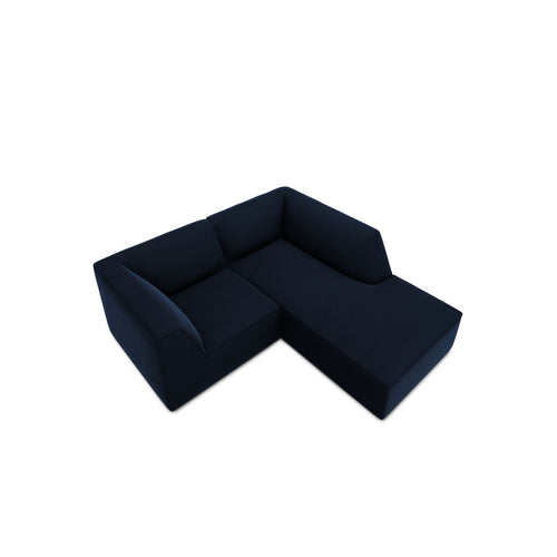 Cosmopolitan Design - Modulaire hoekbank rechts Siena 3-zits, flueel koningsblauw - 180x186x69cm