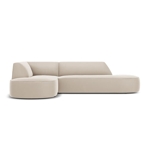 Cosmopolitan Design - Modulaire hoekbank links Siena 4-zits, flueel beige - 180x273x69cm