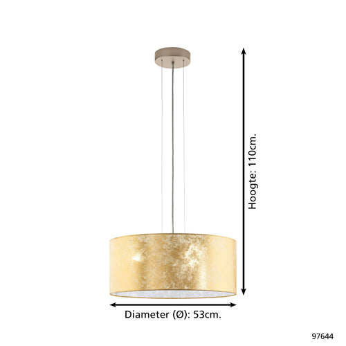 EGLO hanglamp Viserbella - e27 - ø 53 cm - champagne/goud