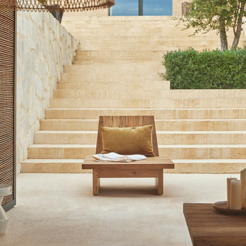 Tikamoon Tuinfauteuil van gerecycled teakhout Joaquin, 1-zit - Naturel