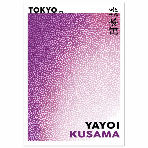 Artfulprints Poster met Lijst Yayoi Kusama - Purple Tokyo 1998   - A4 21x29.7 cm - Paars