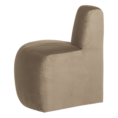 WOOOD eetbank hoek rond rugleuning Mojo Base - Velvet - Khaki - 83x76x76