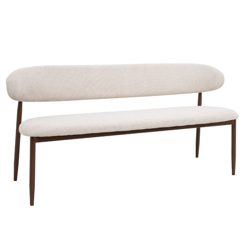 Giga Meubel Eetkamerbank Alexia - Stof - Beige/Walnoot - 200x55x77cm