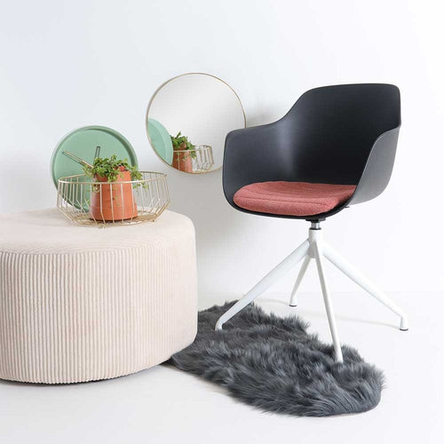 Nolon Nola-Liz Eetkamerstoel Zwart - Terracotta - Draaibaar - Wit - vtwonen shop