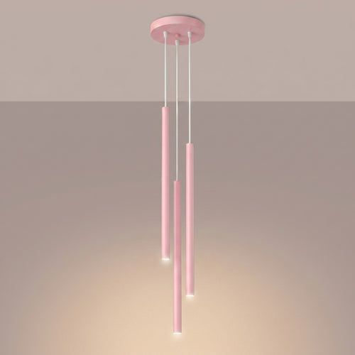Sollux Lighting Hanglamp PASTELO 3P roze - 19,5x19,5x115cm
