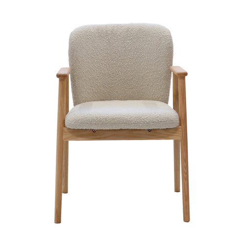 DÉJA Living Eetkamerstoel Lena - Eikenhout/Polyester - Taupe - Set van 2