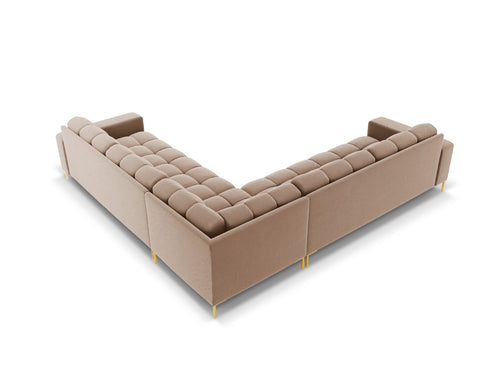 Cosmopolitan Design Symmetrische hoekbank Bali 6-zits, flueel, beige - 256x256x75cm