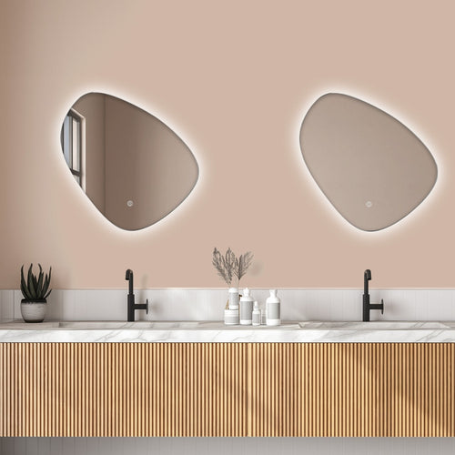 LOMAZOO badkamerspiegel Geneva - met LED verlichting - ovaal - 60 x 60 cm