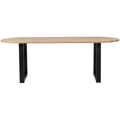 WOOOD tafel ovaal met u-poot Tablo - Eiken/Metaal - 75x220x90 - vtwonen shop