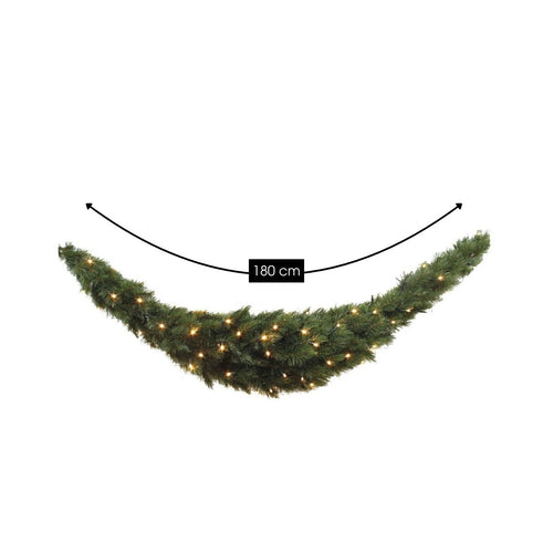 Triumph Tree Forest Frosted Swag met LED Verlichting - Kerstversiering voor Binnen - Guirlande in Gebogen Vorm - Kerstslingers met Sfeervolle Lampjes