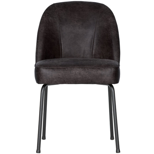 WOOOD eetkamerstoelen Vogue - Leer - Zwart - Set van 6