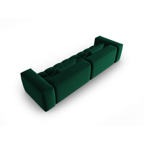 Cosmopolitan Design - Modulaire bank Verona 5-zits, flueel flessengroen - 85x290x70cm