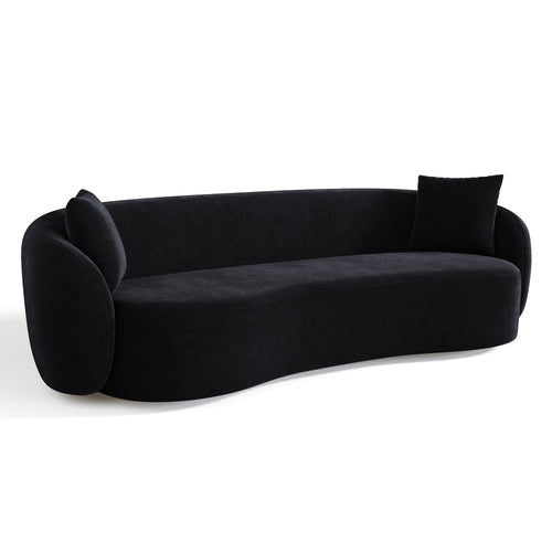 Sia Home - Rechte bank CELINE - Zacht aanvoelende geweven stof - Zwart - 210cm - vtwonen shop