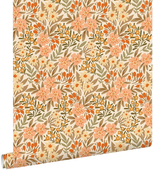 ESTAhome behang bloemen terracotta - 50 x 900 cm - 131449 - vtwonen shop