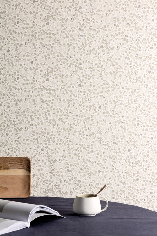 Masureel behang bloemen beige - 53 cm x 10.05 m - 632028 - vtwonen shop