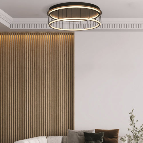 Circolo Cage LED-plafondlamp, zwart metaal