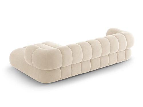 Cosmopolitan Design rechter hoekbank Koge 5-zits, flueel lichtbeige - 165x270x70cm