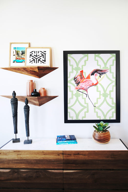 Catchii poster Flamingo Green- meerkleurig - 297x210 cm