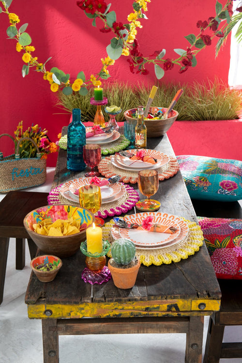 J-Line decoratie Fles Gehamerd - kunststof - blauw - giftbox