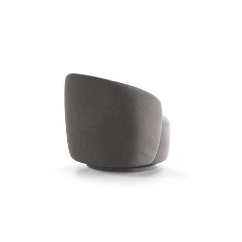 Cosmopolitan Design - Draaistoel Savona flueel grijs - 83x86x76.5cm
