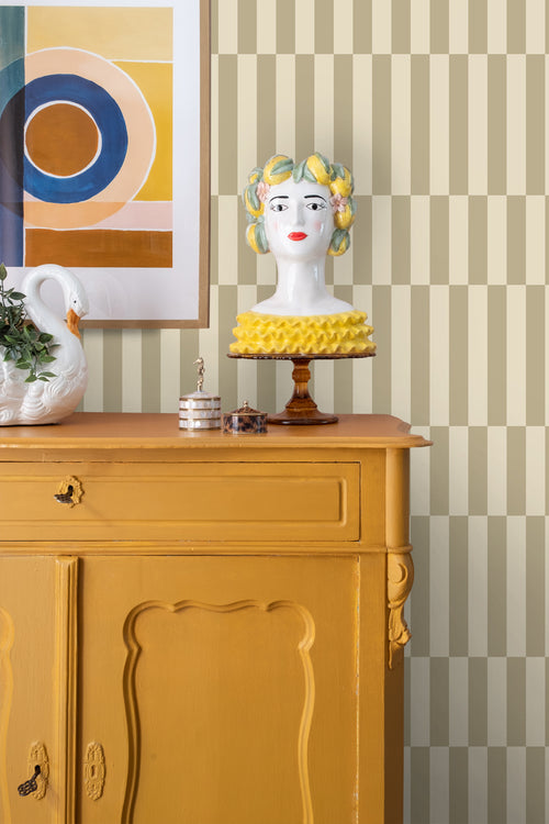 ESTAhome behang strepen donker beige - 53 cm x 10.05 m - 131212 - vtwonen shop