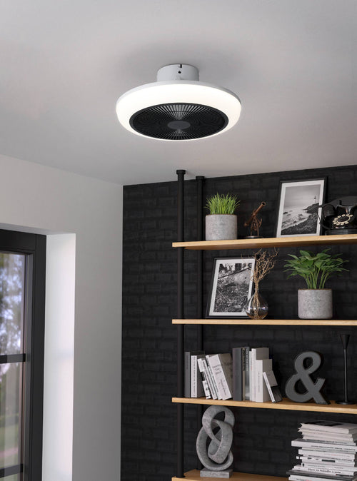 EGLO plafondlamp met ventilator Sayulita - dc led-cct - wit/zwart - vtwonen shop