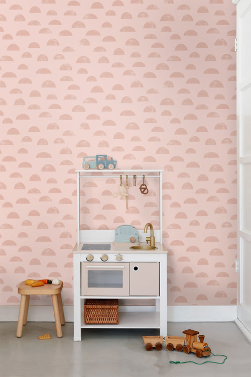 ESTAhome behang grafisch motief roze - 53 cm x 10.05 m - 139736