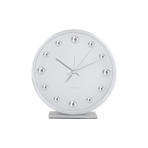Karlsson wekker Shiny Dots - wit - 15x4.3x15.6cm - vtwonen shop