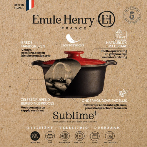 Emile Henry Sublime+ Kookpan - Ø245mm - 4Ltr - Craie