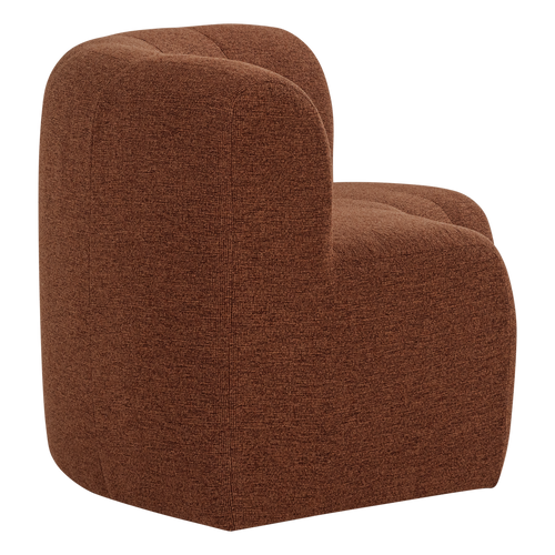 WOOOD eetbank halfronde hoek rug Mojo Base - Bouclé - Roestbruin - 83x152x76