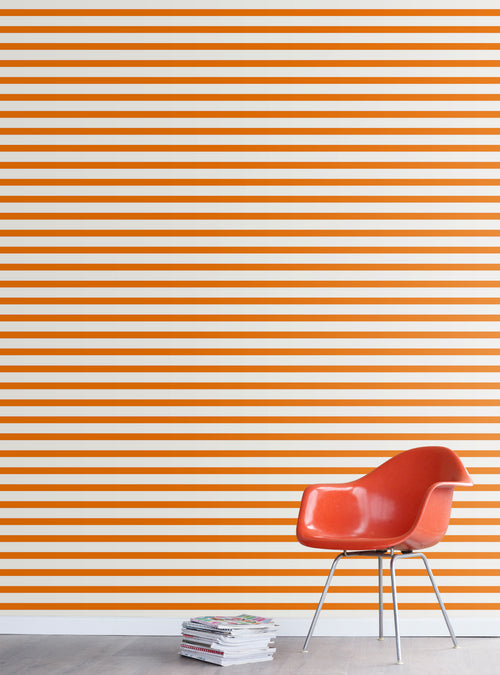 ESTAhome behang strepen oranje en wit - 53 cm x 10.05 m - 115872 - vtwonen shop