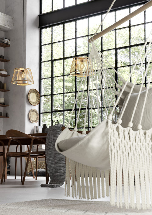 EGLO hanglamp Hykeham - e27 - ø 38 cm - zwart/hout