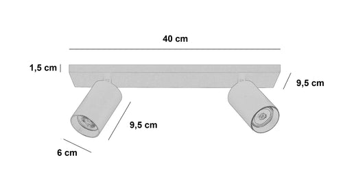 Highlight spot Mila - 2 lichts - 40  x 15   cm - bruin - vtwonen shop