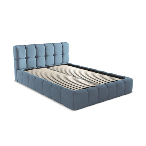 LaMiaSofa Bed met opbergruimte Roma - chenille stof - jeans - 160x228x82