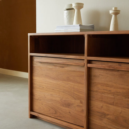 Tikamoon Sideboard aus massivem Akazienholz 120 cm - Bruin