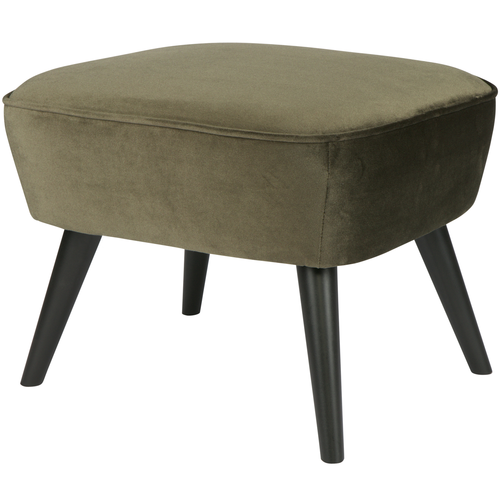 WOOOD hocker op poten Sara - Velvet - Warm Groen - 41x56x36 - vtwonen shop