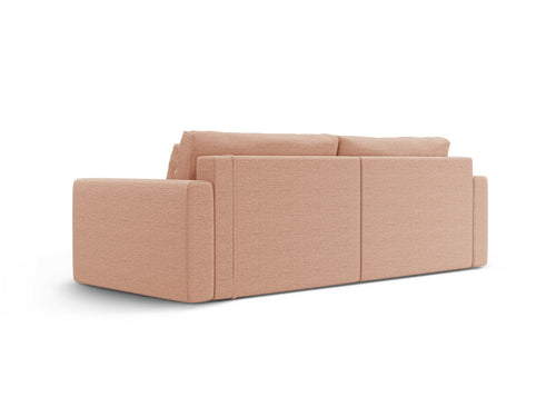 Cosmopolitan Design Omkeerbare converteerbare hoekbank met opbergdoos Belfast 3-zits, structurele stof perzik - 149x240x84cm
