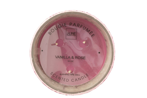 J-Line geurkaars Spiegel - glas - roze