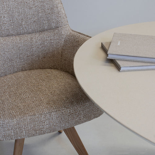 DÉJA Living Eetkamerstoel Zayn - Taupe/Naturel - Draaibaar - Set van 2 - vtwonen shop