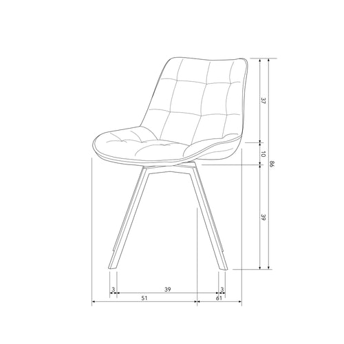 WOOOD draaistoel Sutton - Polyester - Grijs - Set van 2 - vtwonen shop