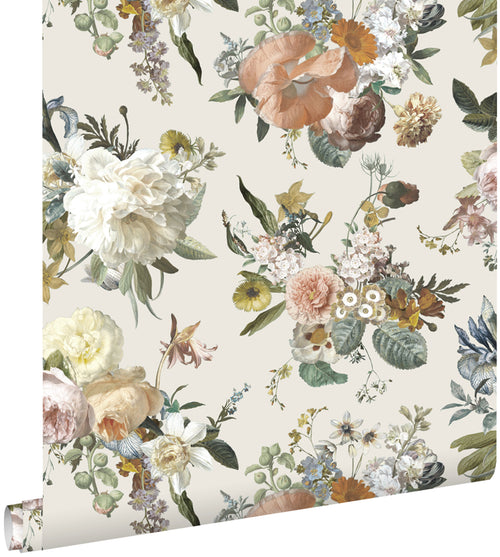 ESTAhome behang vintage bloemen beige - 53 cm x 10,05 m - 139544 - vtwonen shop