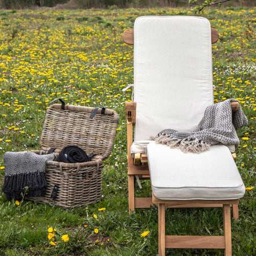 Artichok Jildou ligkussen voor tuin loungestoel gebroken wit  - 197 x 55 cm - vtwonen shop