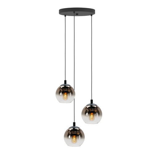 EGLO hanglamp Ariscani 1 - ø 42,5 cm - koperglas - 3 lichts - zwart - vtwonen shop