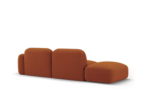 Cosmopolitan Design linker modulaire bank Sydney 3-zits, flueel, terracotta - 90x295x70cm